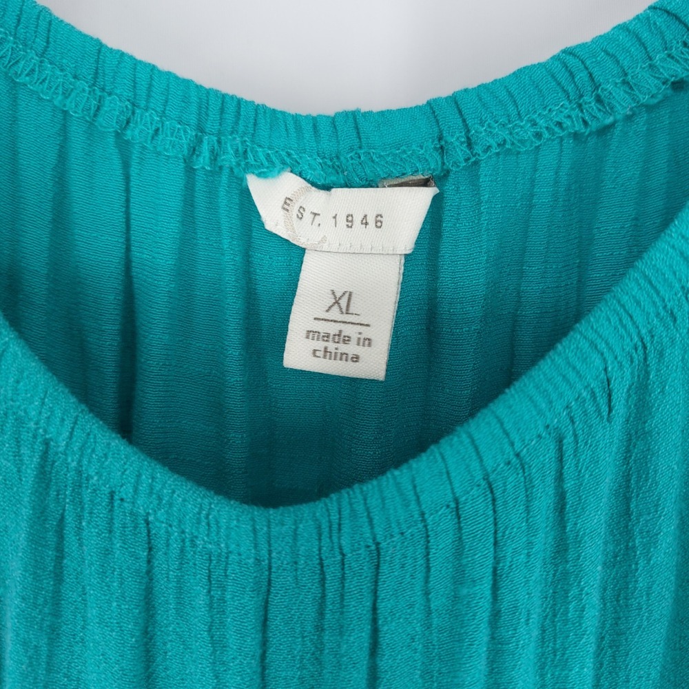 Cato Round Stretch Neck Teal Lace Blouse 3/4 Sleeves Womens Size XL Top‎ - Picture 4 of 6